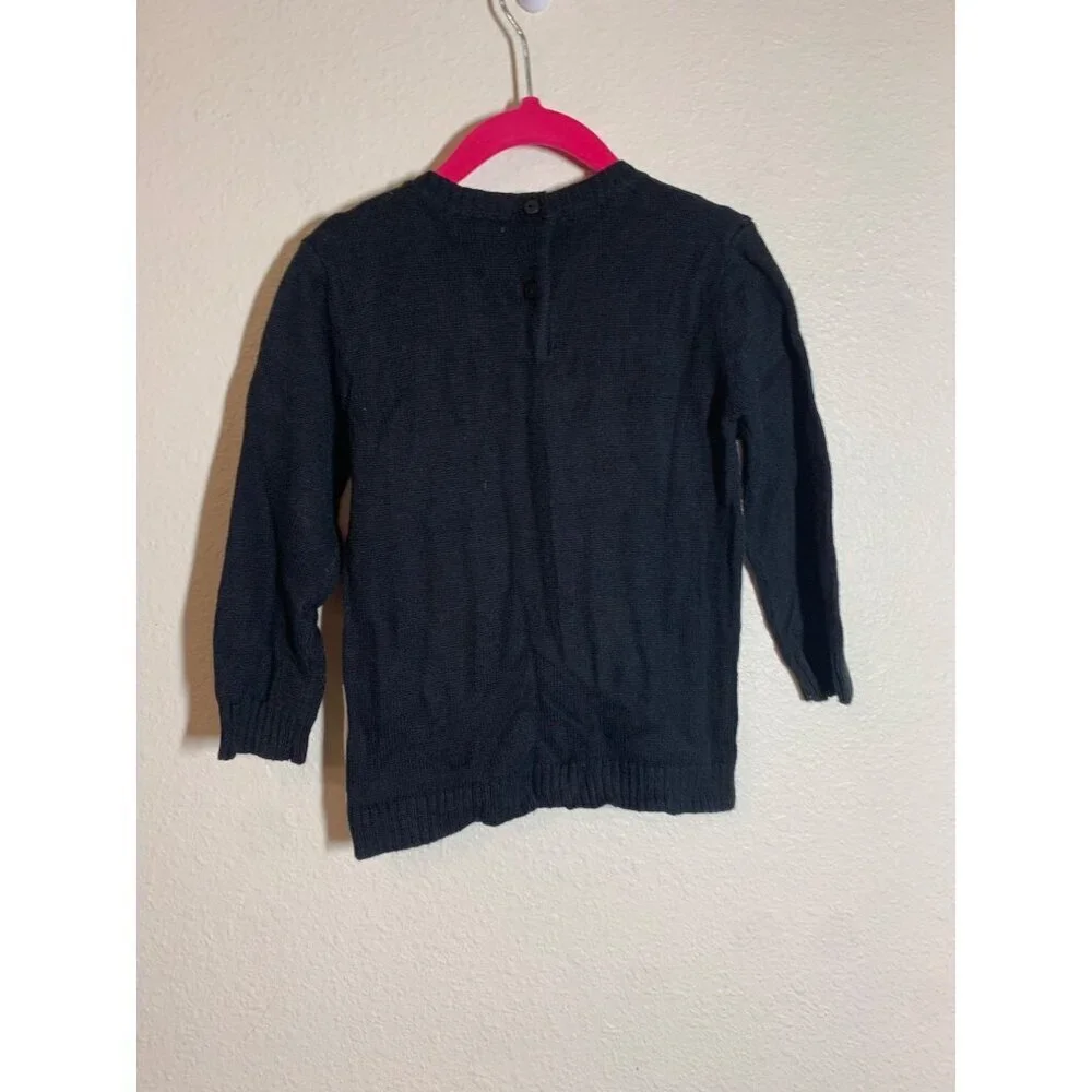 NWT Gymboree Knit Sweater Rainbow Crew Neck Cozy Black Girls Size 2T